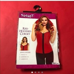 Red and black corset with detachable hood🖤❤️